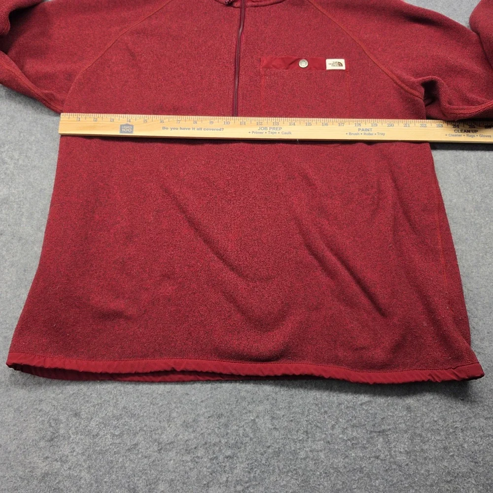 The North Face Mens Gordon Lyons 1/4 Zip Fleece Pullover Red Heather XL